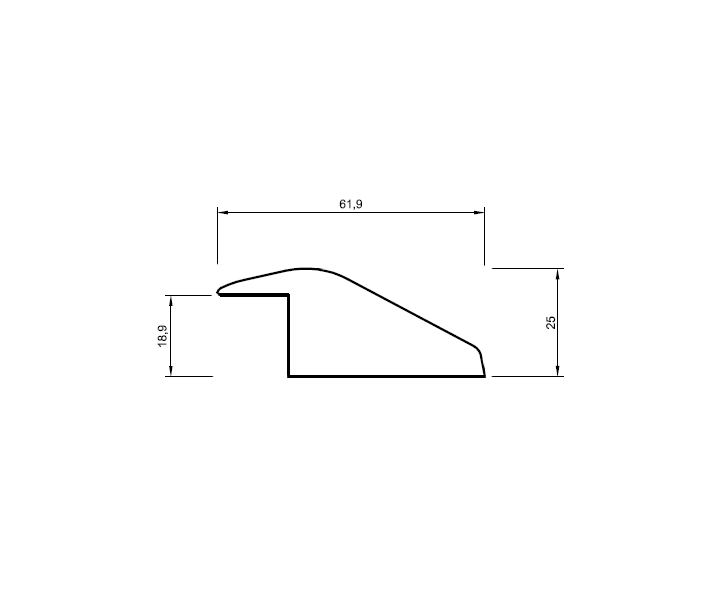 Ausgleichsprofil (Bull nose) eiche 24x61