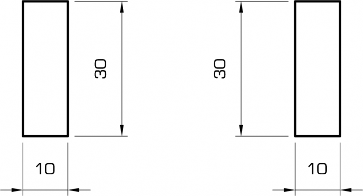 Rechteckleiste eiche 10x30 mm