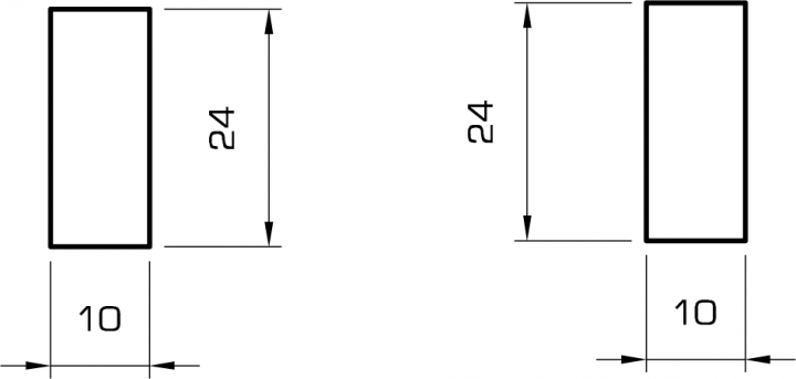 Rechteckleiste kiefer 10x24 mm