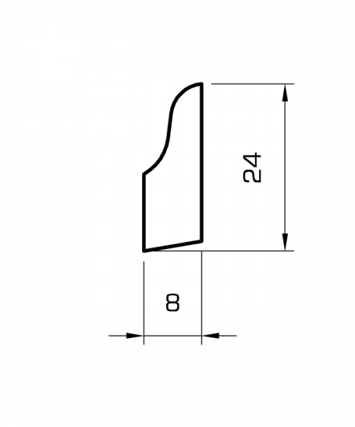 Sockelleiste kiefer massiv 24mm geschwungen