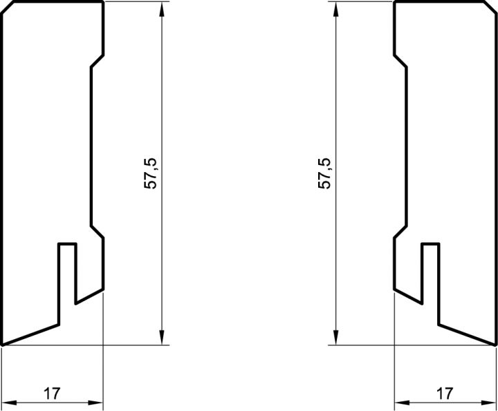 MDF Weiße Sockelleiste 60mm eckig