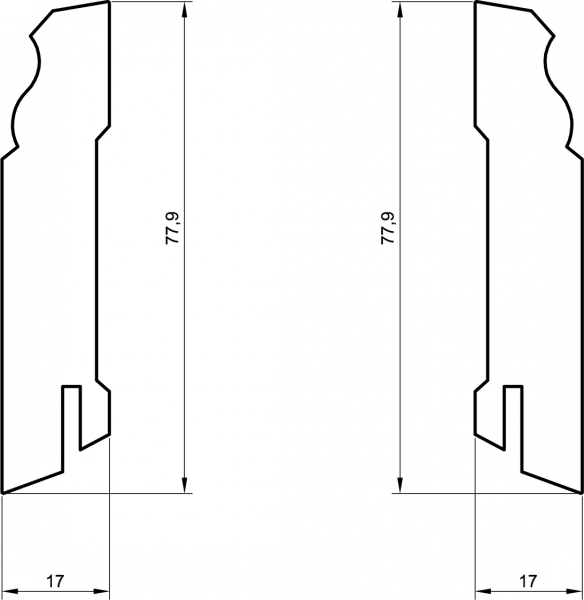 mdf weisse Sockelleiste 80mm profiliert