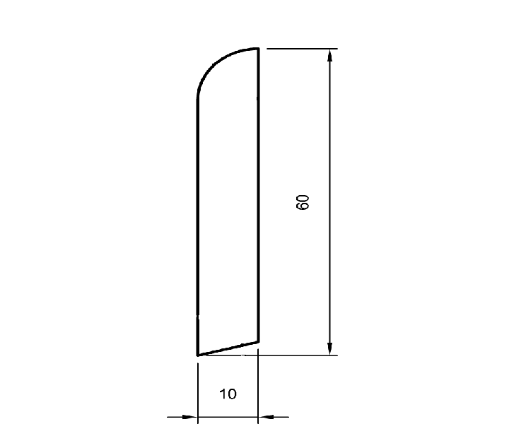 Sockelleiste sipo massiv 60mm gerundet