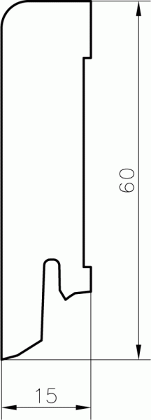 Furniersockelleiste buche 60mm eckig