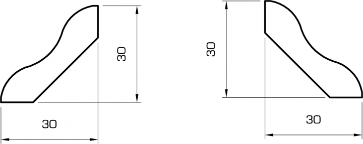 Sockelleiste eiche massiv 30mm geschwungen