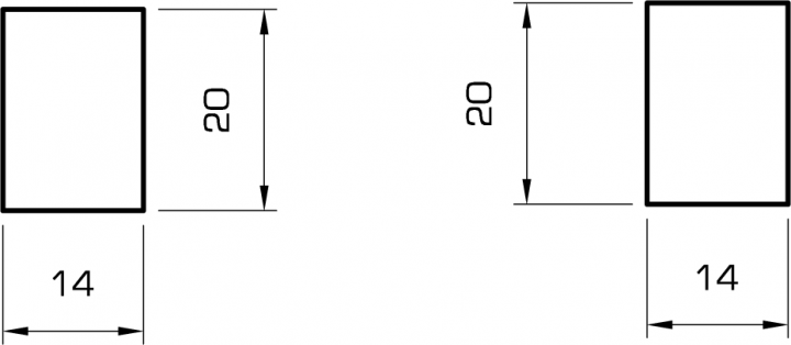 Rechteckleiste kiefer 14x20 mm