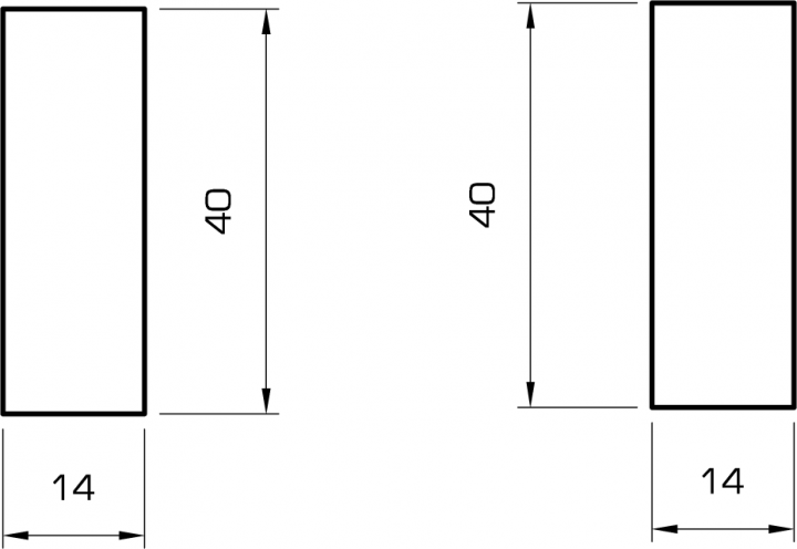 Rechteckleiste kiefer 14x40 mm
