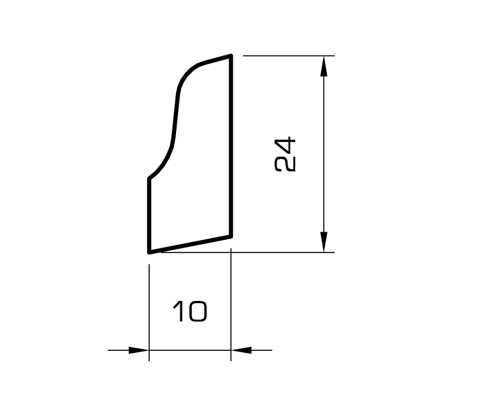 Sockelleiste kiefer massiv 24mm geschwungen