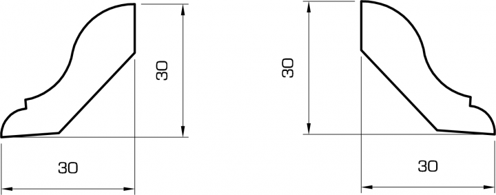 Sockelleiste kiefer massiv 30mm gerundet