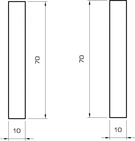 Rechteckleiste kiefer 10x70 mm
