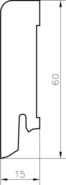 Furniersockelleiste weiss 60mm eckig