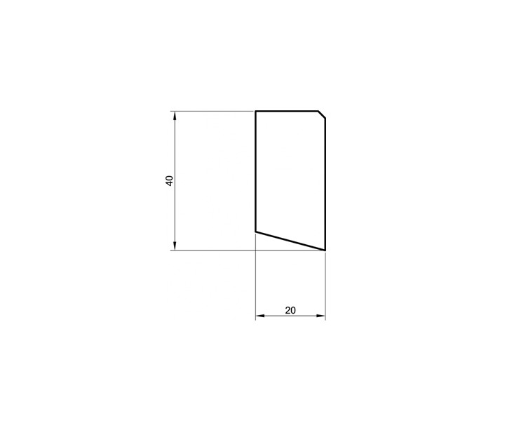Sockelleiste massiv weiß 40mm eckig