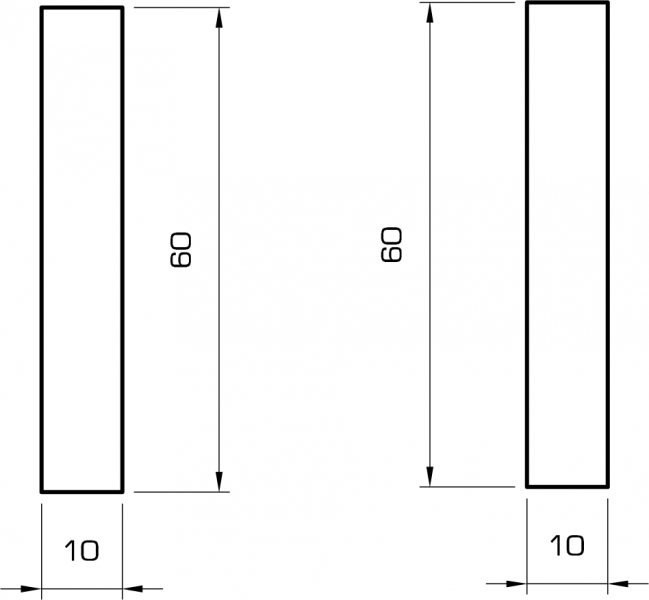 Rechteckleiste kiefer 10x60 mm