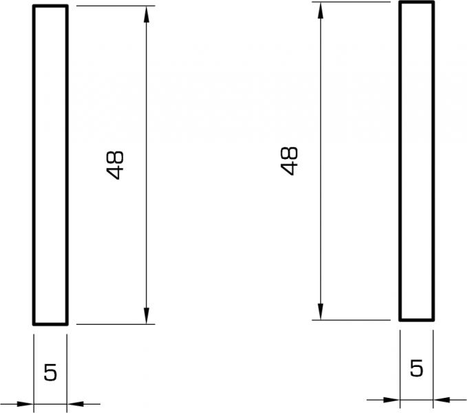 Rechteckleiste kiefer 5x48 mm