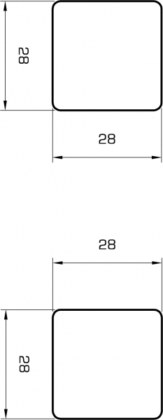 Quadratstab weissholz 28mm