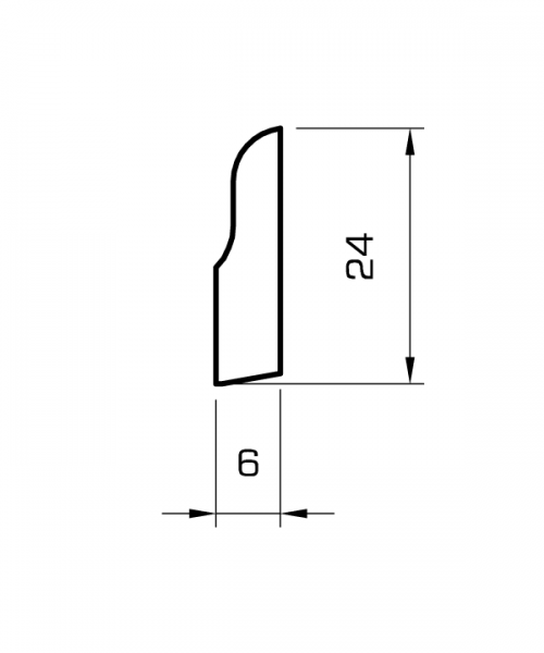 Sockelleiste kiefer massiv 24mm geschwungen