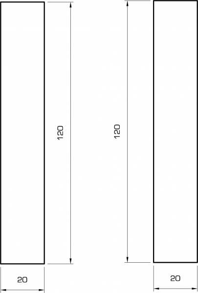 Rechteckleiste kiefer 20x120 mm