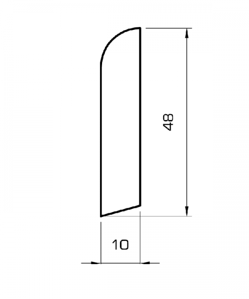 Sockelleiste eiche massiv 50mm gerundet