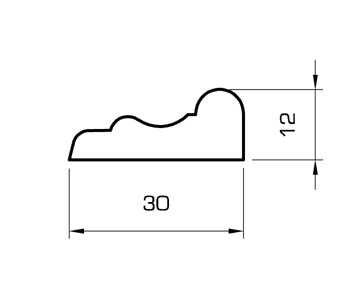 Profilleiste kiefer massiv 30mm profiliert
