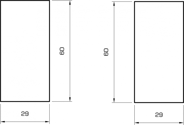 Rechteckleiste kiefer 29x60 mm