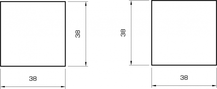 Quadratstab kiefer 38x38 mm