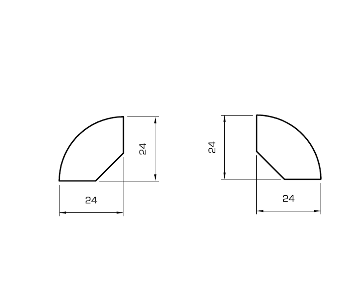 Viertelstab nadelholz weiss lackiert 24mm