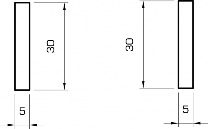 Rechteckleiste kiefer 5x30 mm