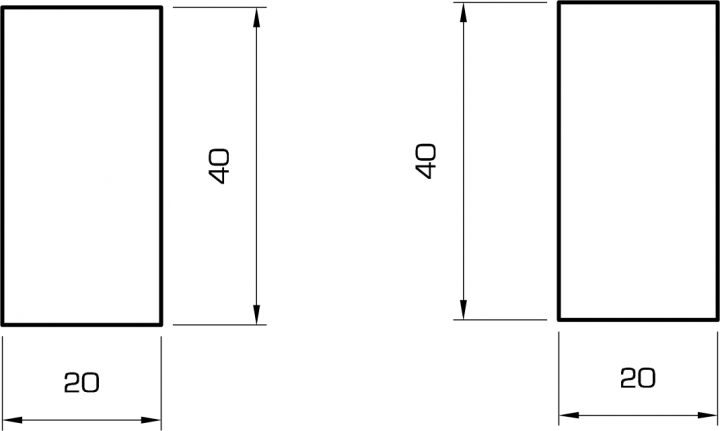 Rechteckleiste massiv weiß 20x40