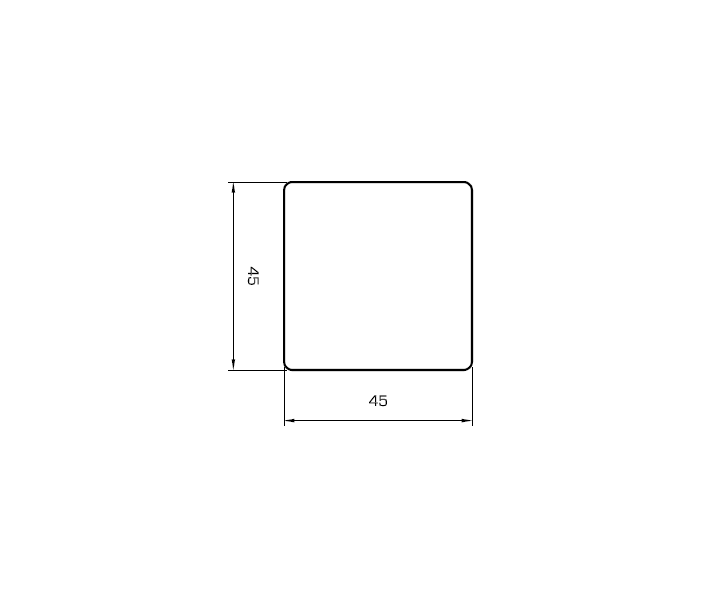 Quadratstab weissholz 45mm
