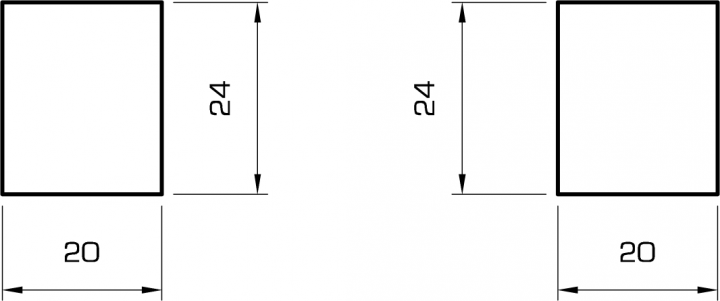 Rechteckleiste kiefer 20x24 mm