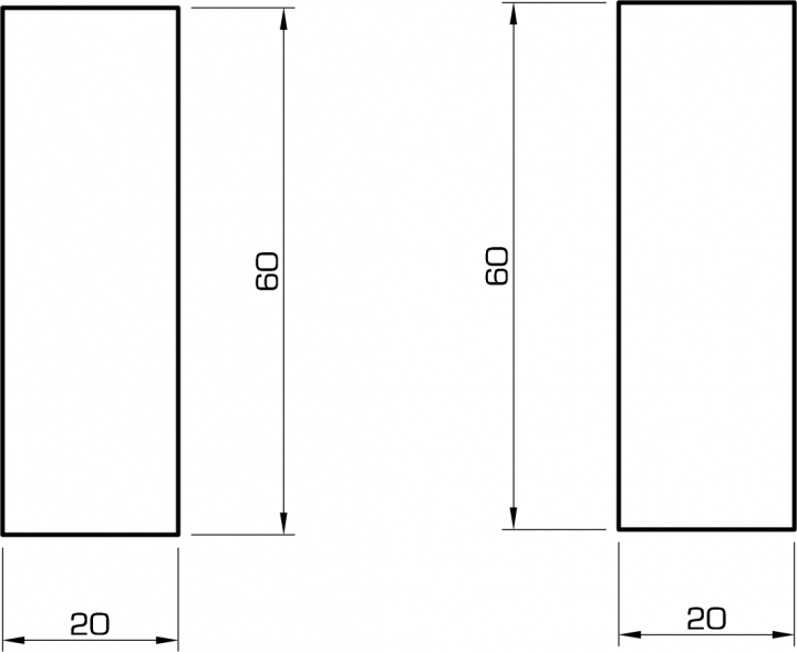 Rechteckleiste eiche 20x60 mm