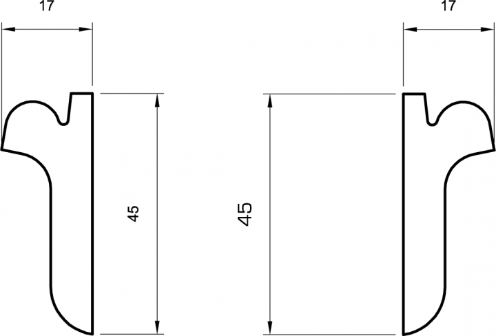 Profilleiste kiefer massiv 45mm profiliert