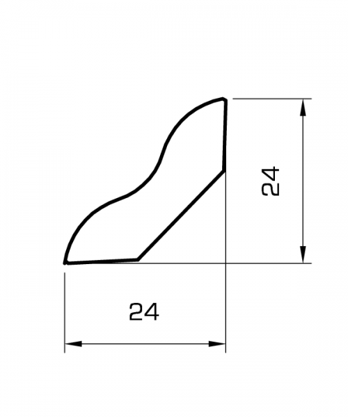 Sockelleiste eiche massiv 24mm geschwungen