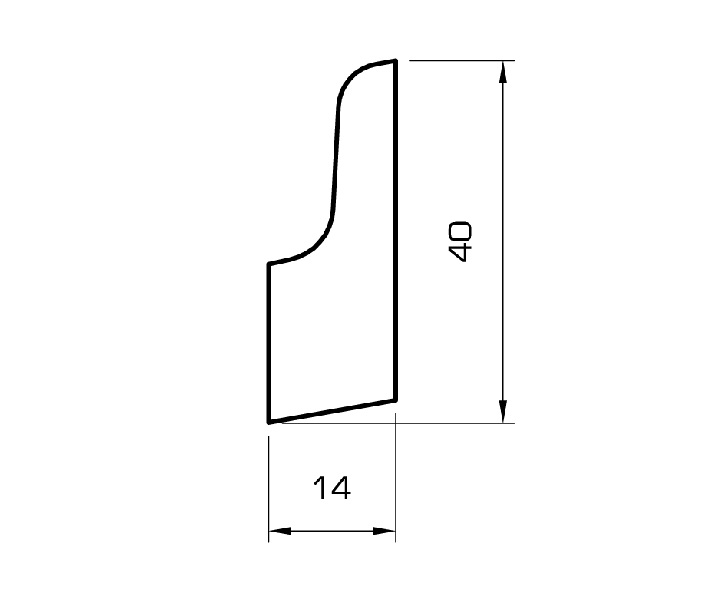 Sockelleiste kiefer massiv 40mm geschwungen
