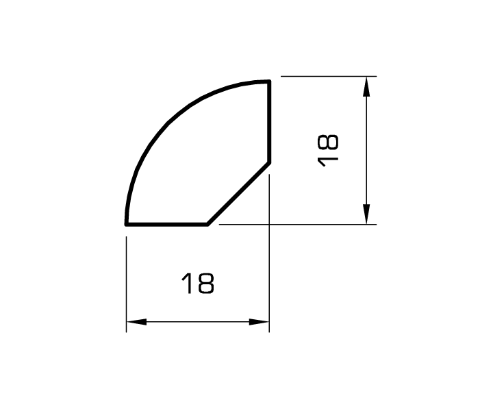 mdf Viertelstab weiss 18mm