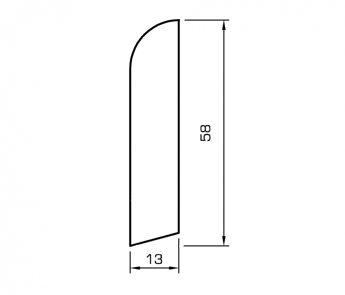 Sockelleiste sipo massiv 60mm grundet