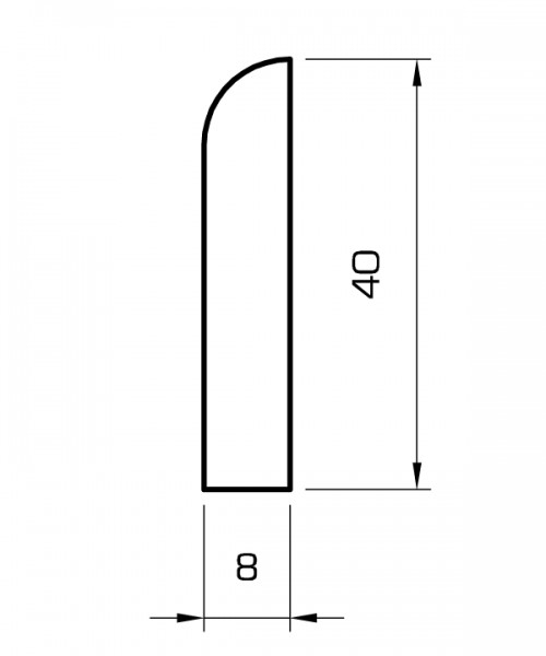 Sockelleiste kiefer massiv 40mm gerundet