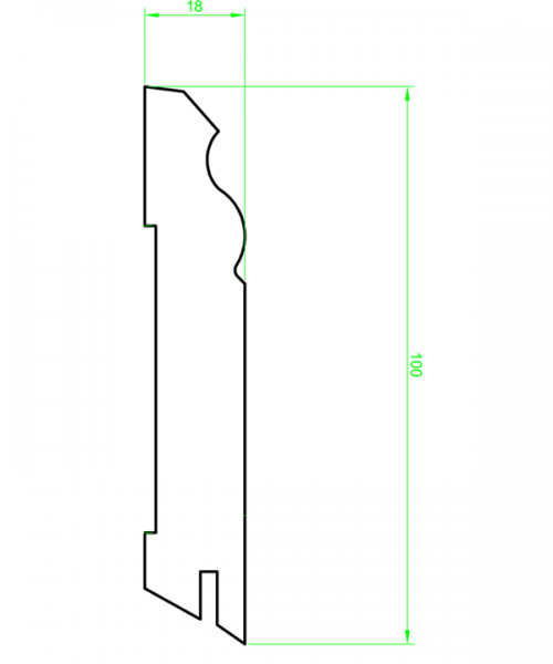 mdf weisse Sockelleiste 100mm profiliert