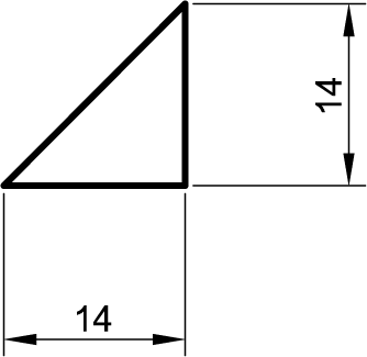Dreikantleiste 14x14