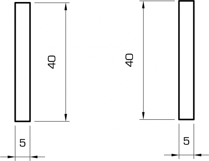Rechteckleiste kiefer 5x40 mm