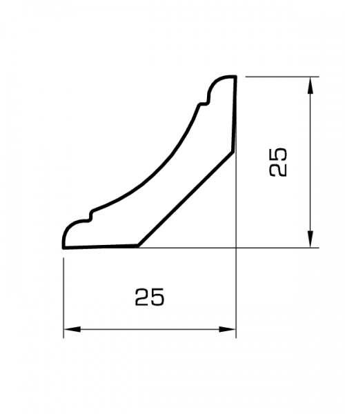 Sockelleiste fichte massiv 25mm profiliert