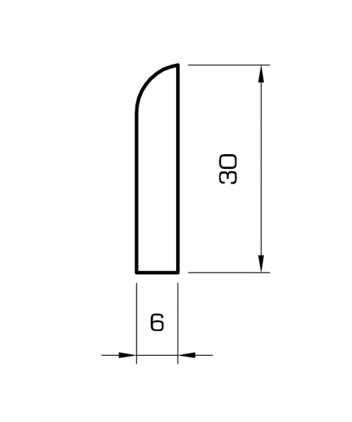 Sockelleiste fichte massiv 30mm gerundet