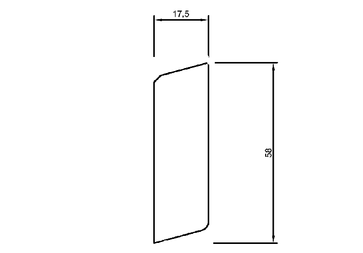 Sockelleiste weiß massiv 60mm gefast