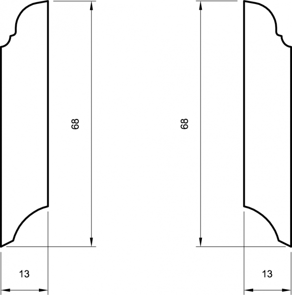 Sockelleiste massiv weiß 70mm profiliert