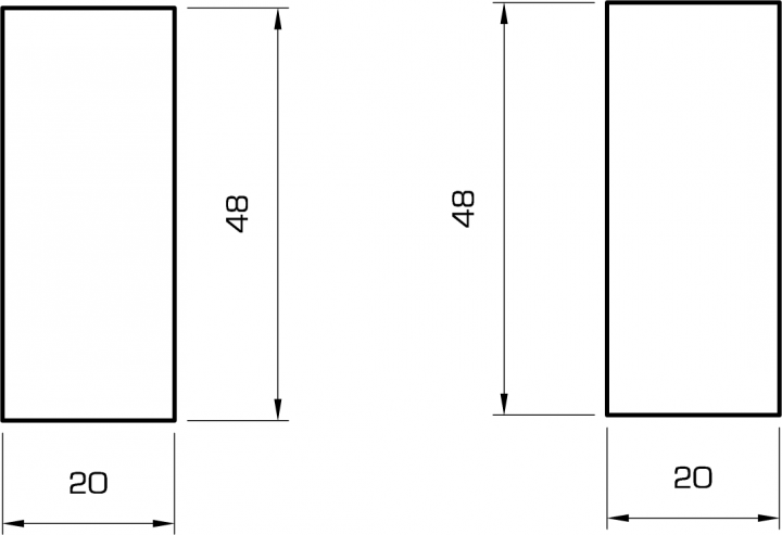 Rechteckleiste buche 20x48 mm