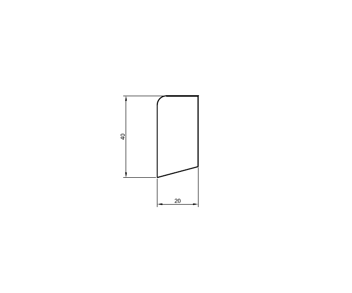 Furniersockelleiste eiche 40mm eckig