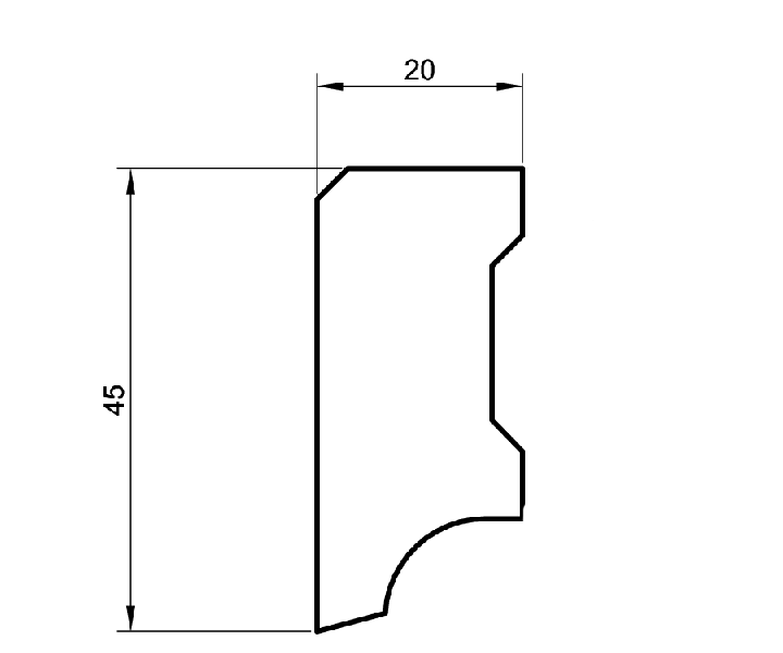 Sockelleiste eiche massiv 45mm eckig