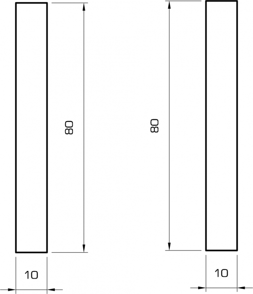 Rechteckleiste kiefer 10x80 mm
