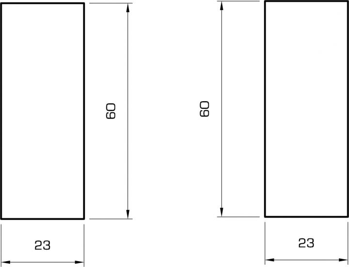 Rechteckleiste kiefer 23x60 mm