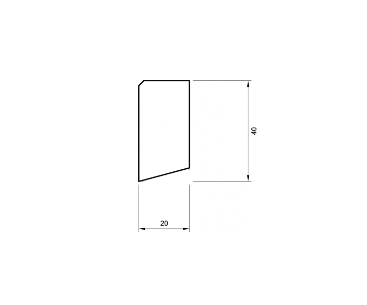 Sockelleiste eiche massiv 40mm eckig